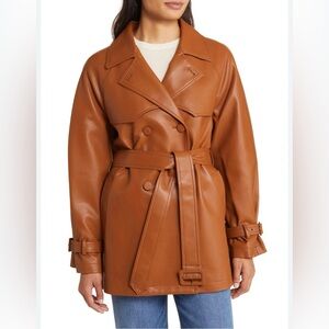 BCBGeneration Brown Double-Breasted Trench Coat